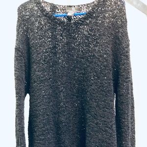 black silk tunic sweater